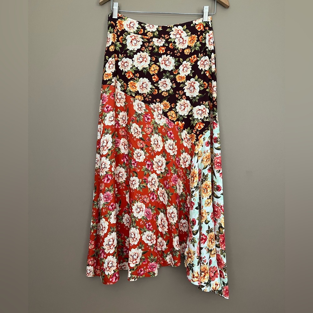 {FARM Rio x Anthropologie} Patchwork Floral Midi Skirt - Womens Small - Picture 5 of 11
